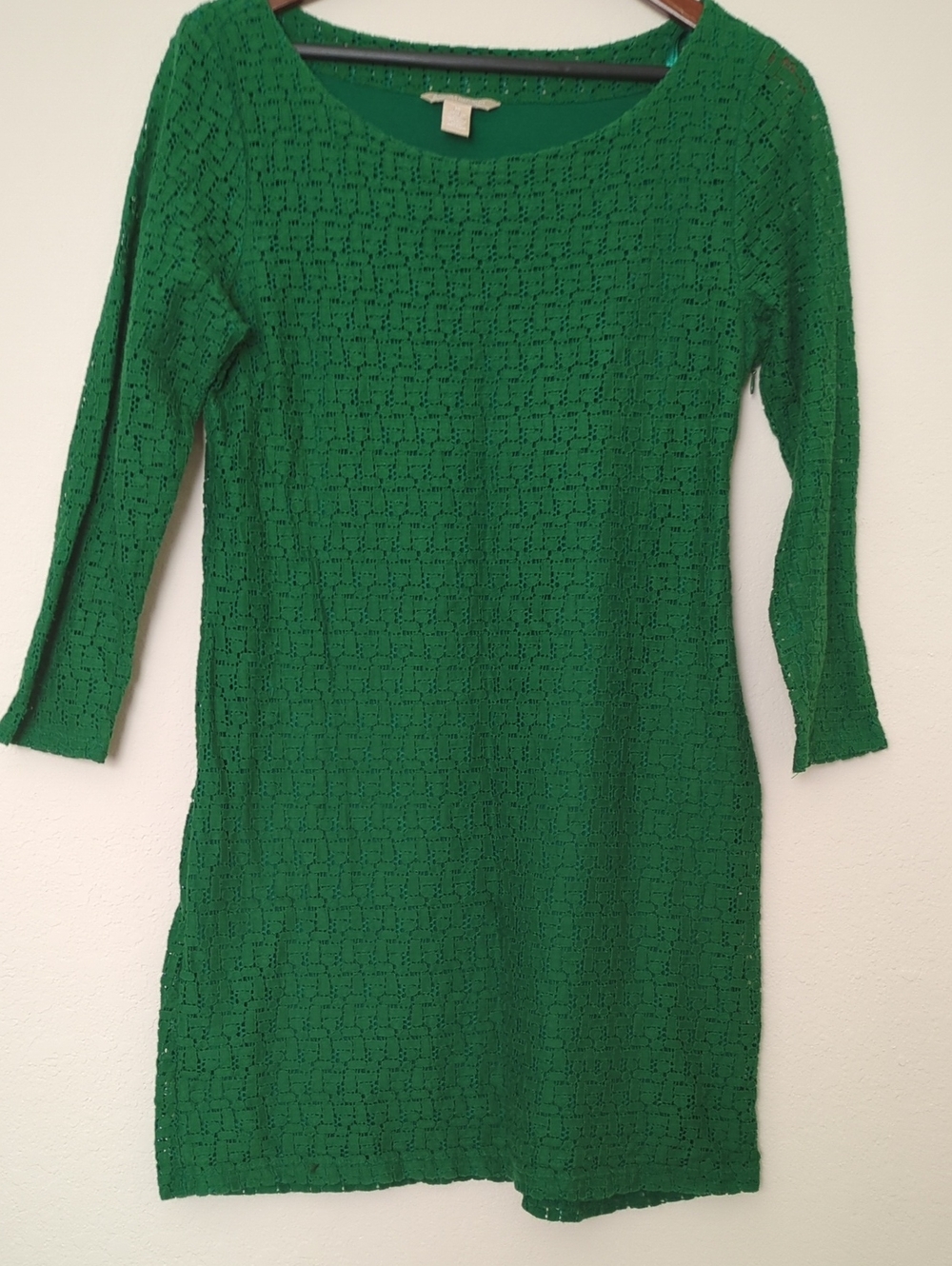 Green Lace Knit  Women's Dress